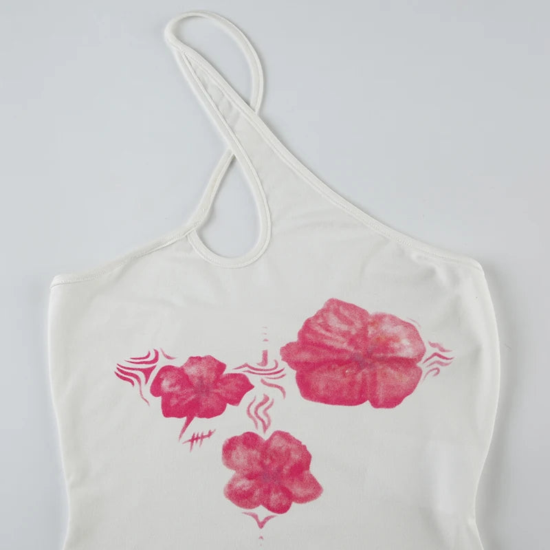 Asymmetrical Halter Crop Top