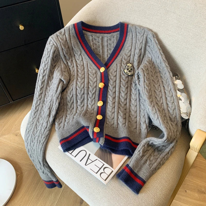 Cable knit cardigan