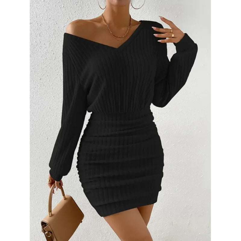 Ribbed Knit Bodycon Sweater Dress