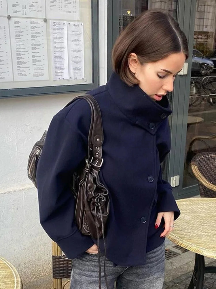 Stand Collar Short Jacket