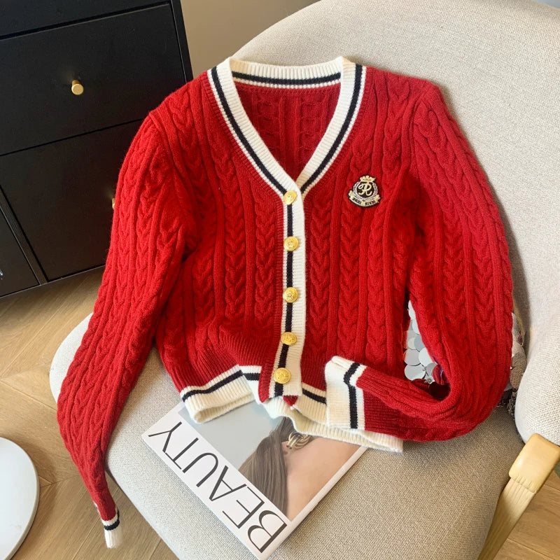 Cable knit cardigan