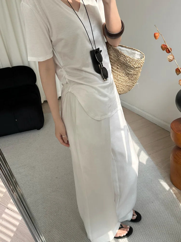 Slack Linen Wide-leg Pants