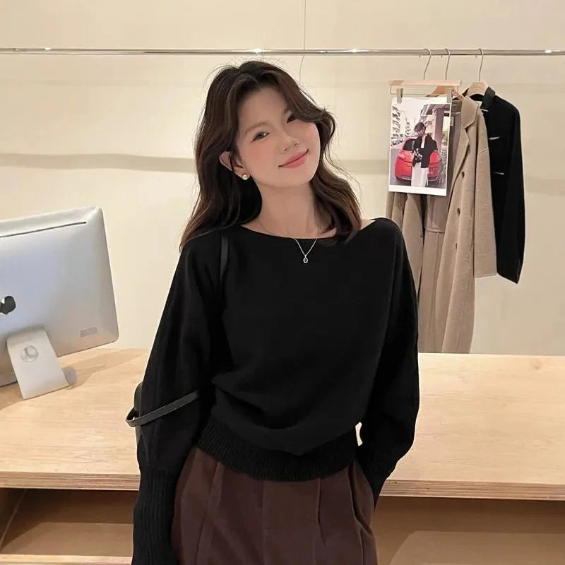 Off Shoulder Knitted Sweater