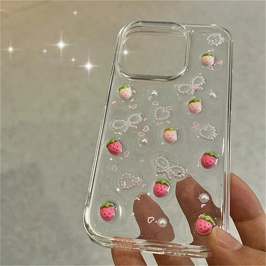 Strawberry Glitter Case For iphone