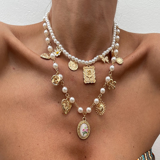 Sunflower Heart Pendant Necklace