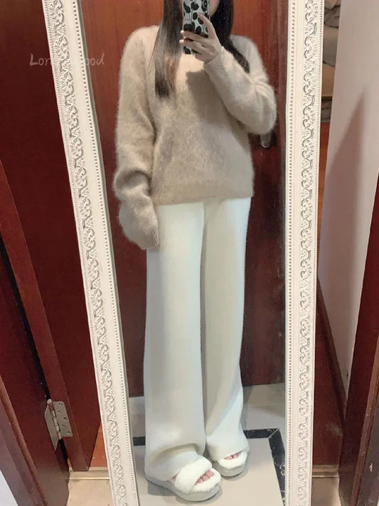 Loose Wool Knitted Trousers