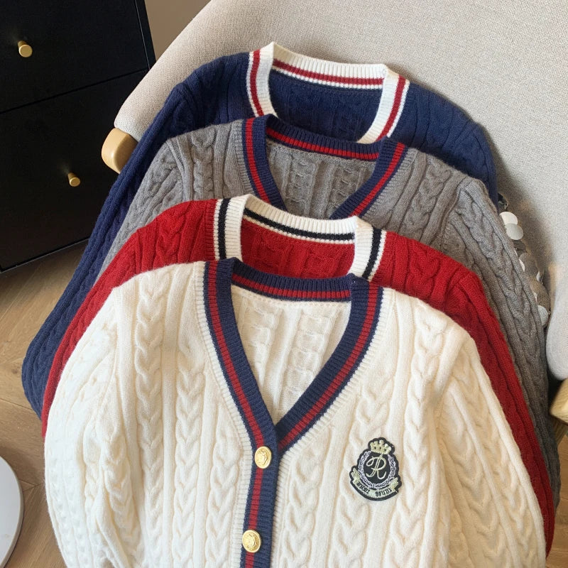 Cable knit cardigan