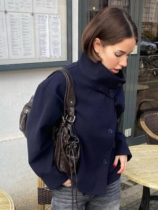 Stand Collar Short Jacket