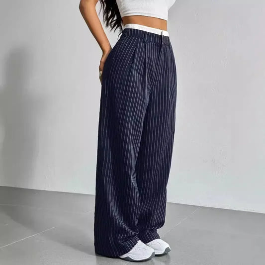 Pinstripe Wide-leg Pants