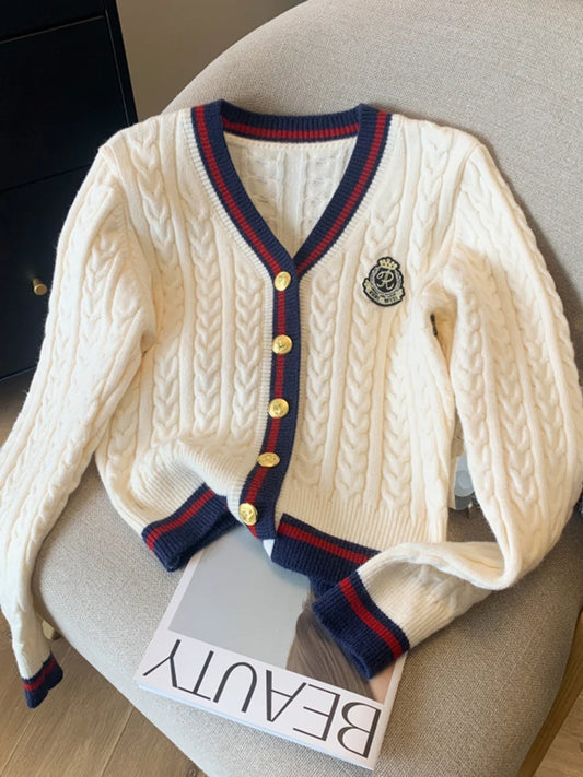 Cable knit cardigan