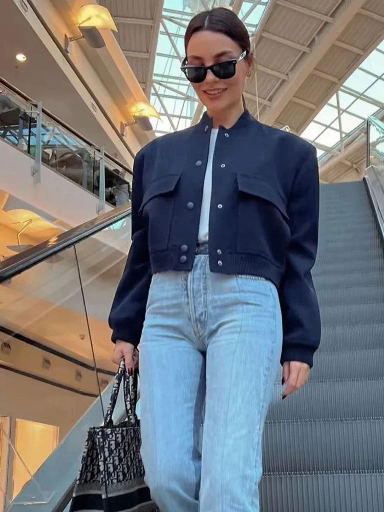 Button Cropped Jacket