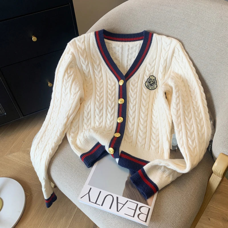 Cable knit cardigan