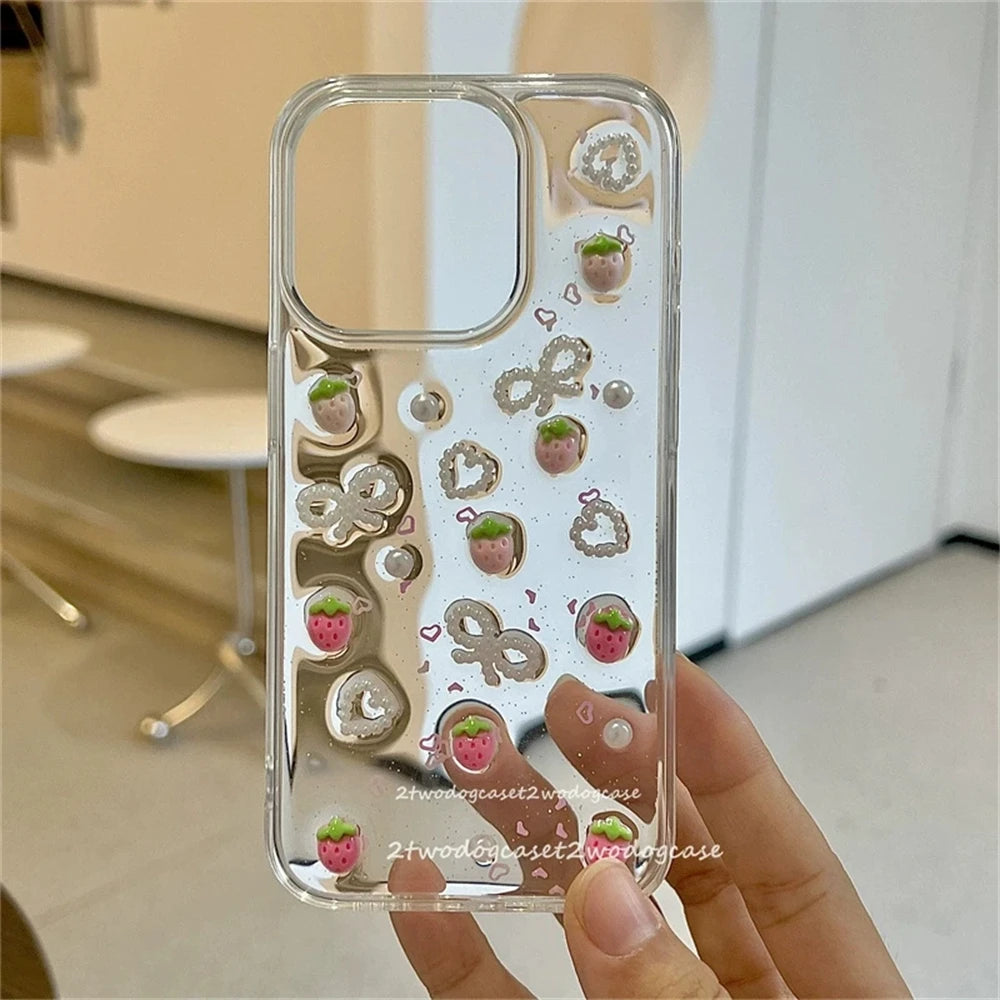 Strawberry Glitter Case For iphone