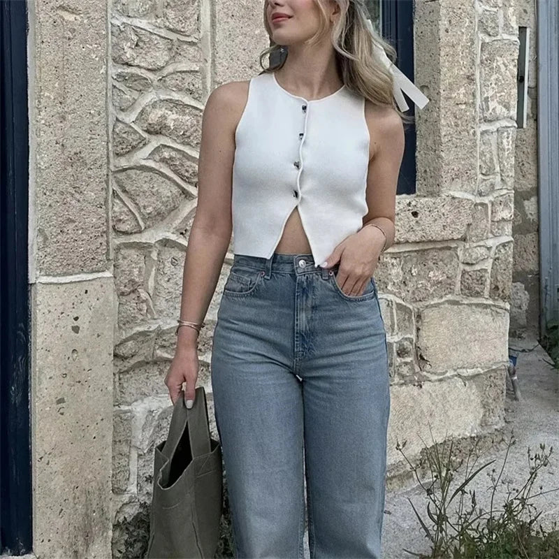 Cropped Knit Vest