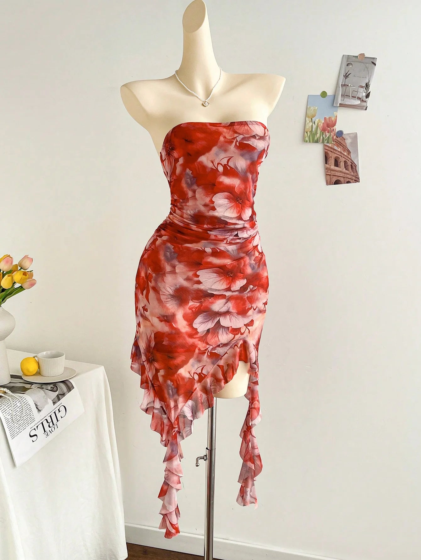 Summer strapless dress