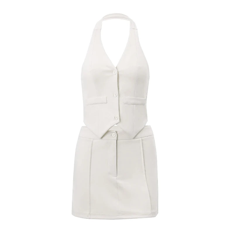 V-neck Sleeveless Suit