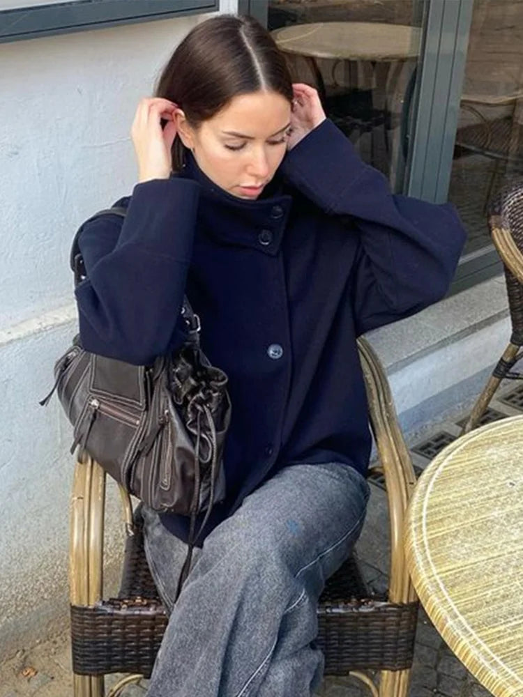Stand Collar Short Jacket
