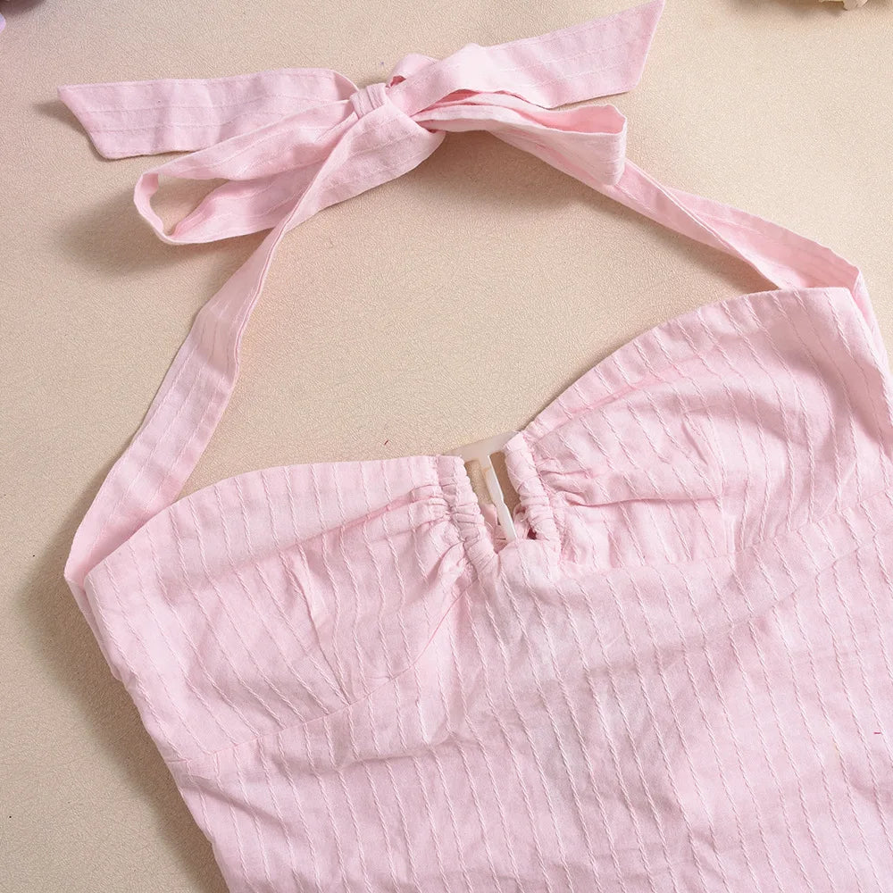 Stripe Crop Backless