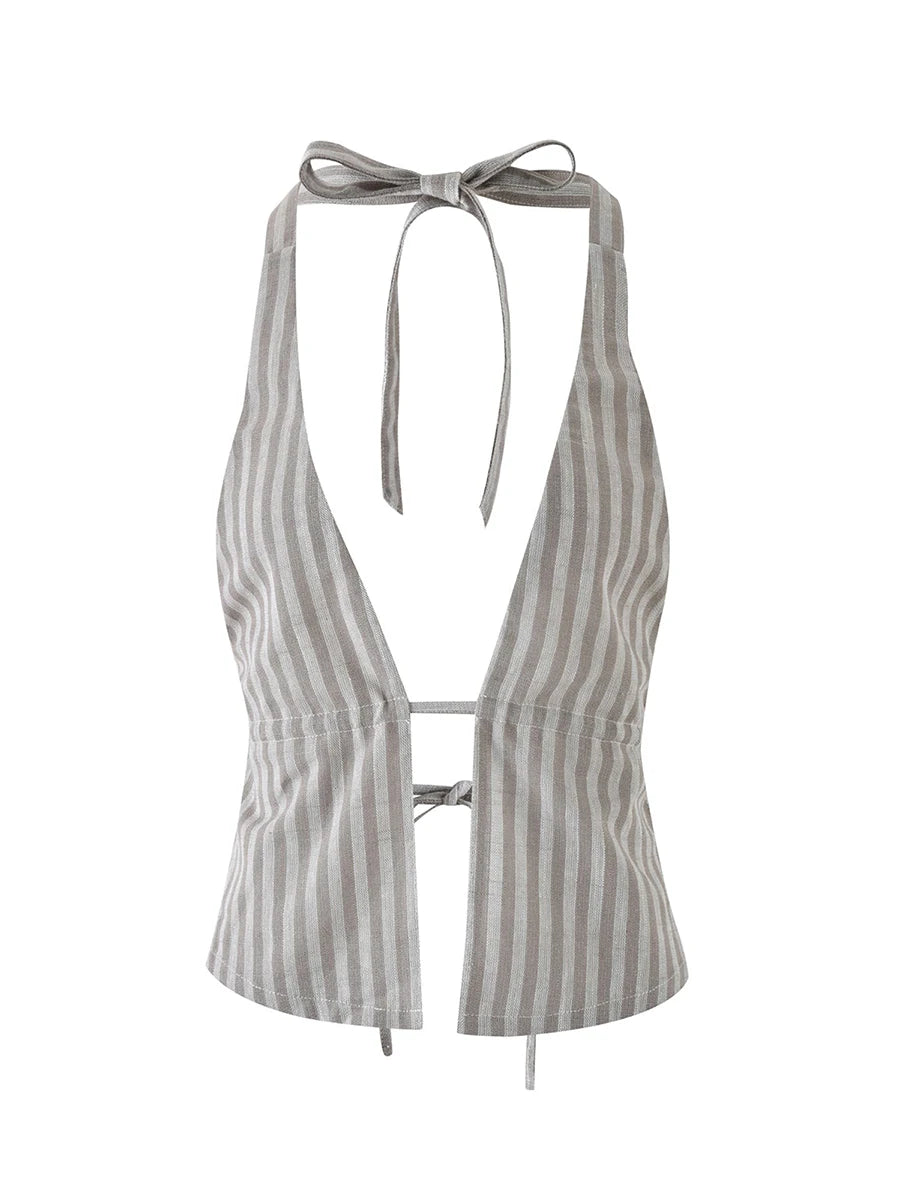 Cut Out Top and Loose Pants Set
