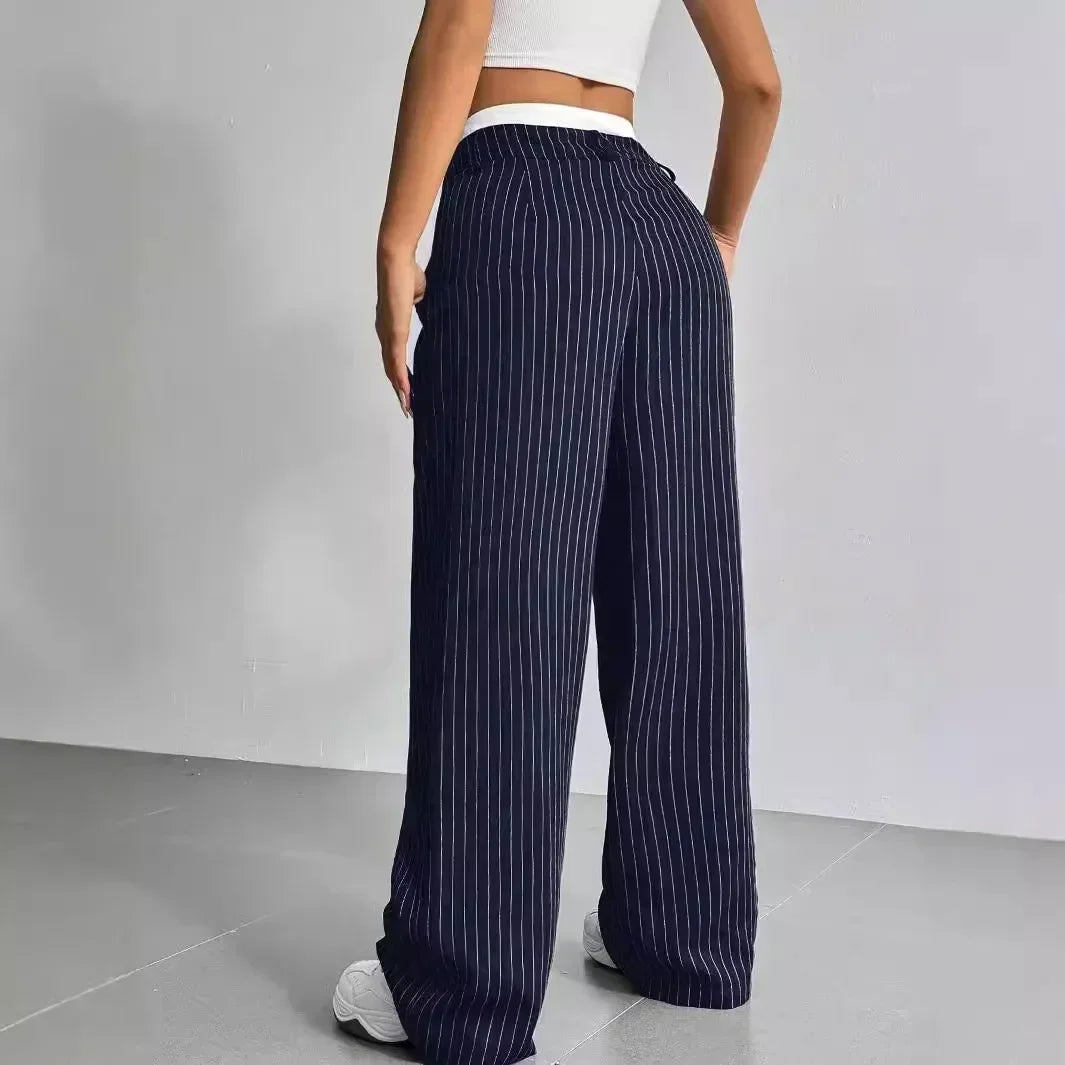 Pinstripe Wide-leg Pants