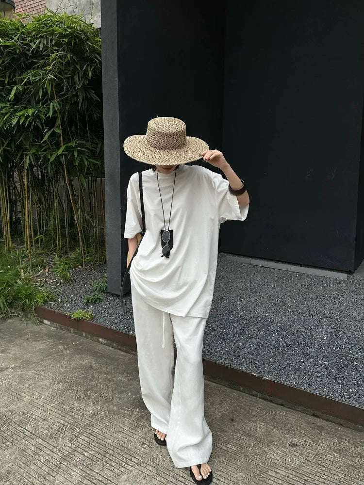 Slack Linen Wide-leg Pants