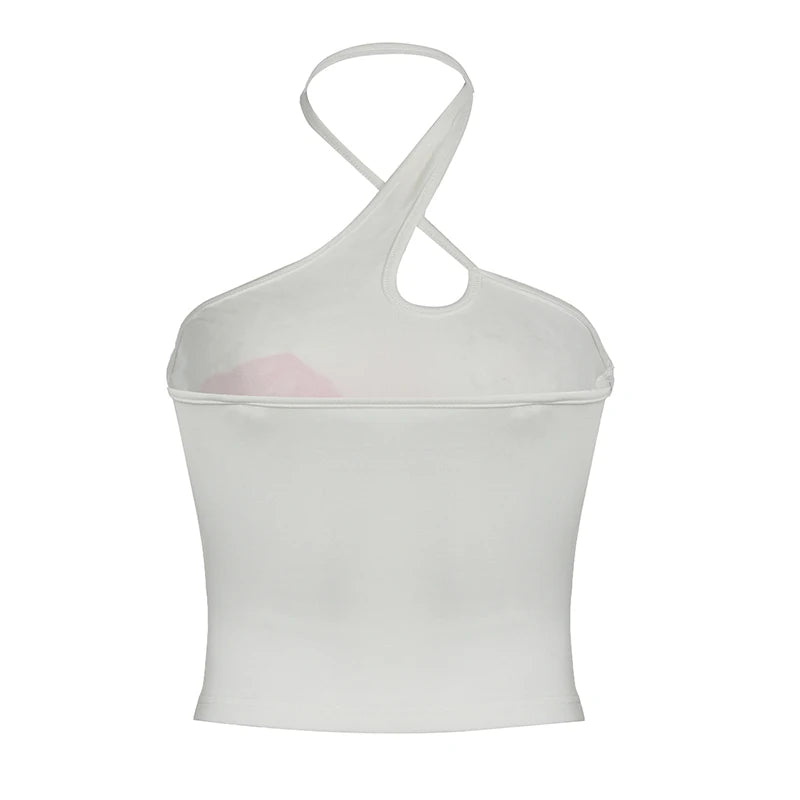 Asymmetrical Halter Crop Top