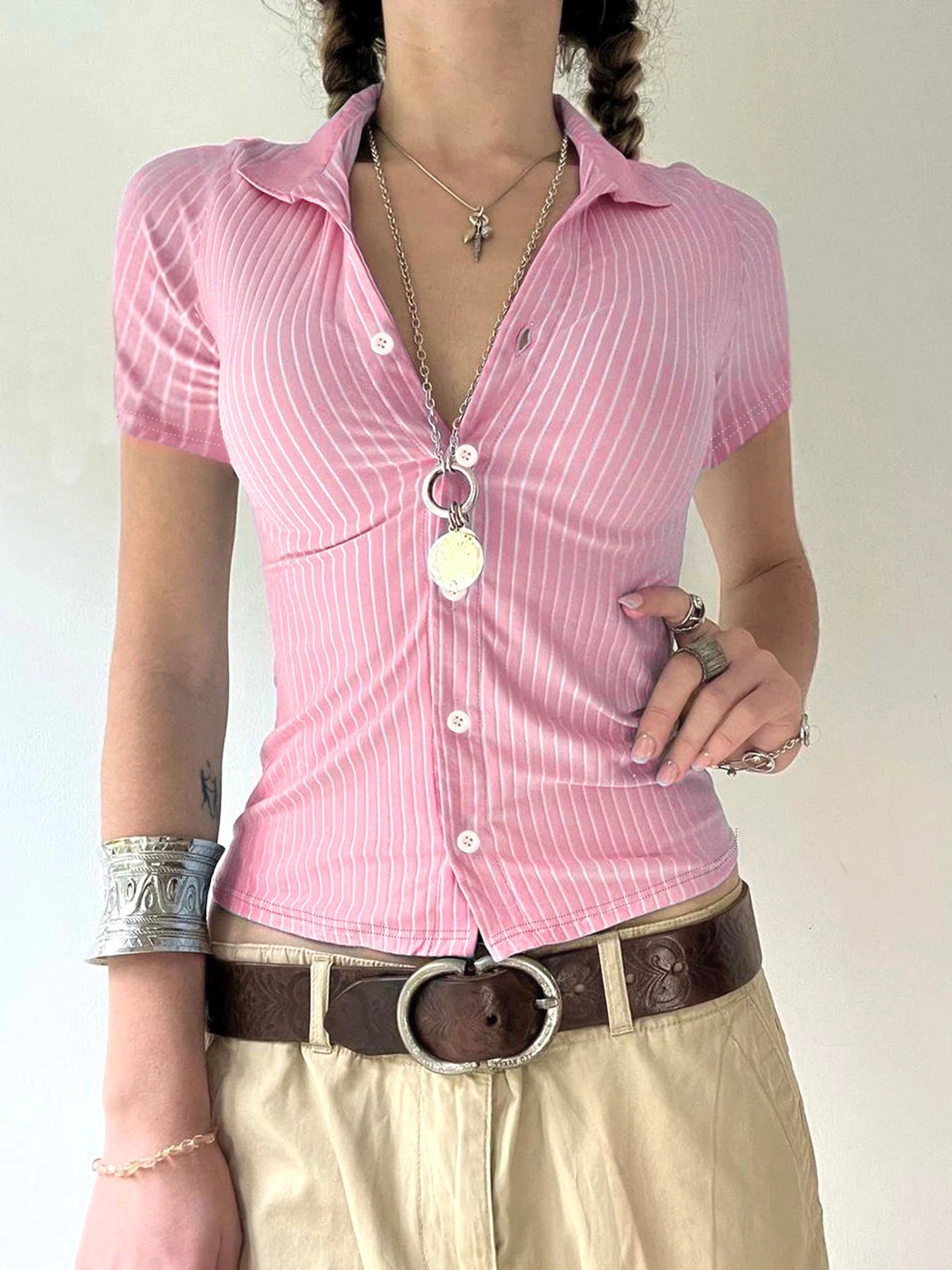 Stripe Short Sleeve Shirt