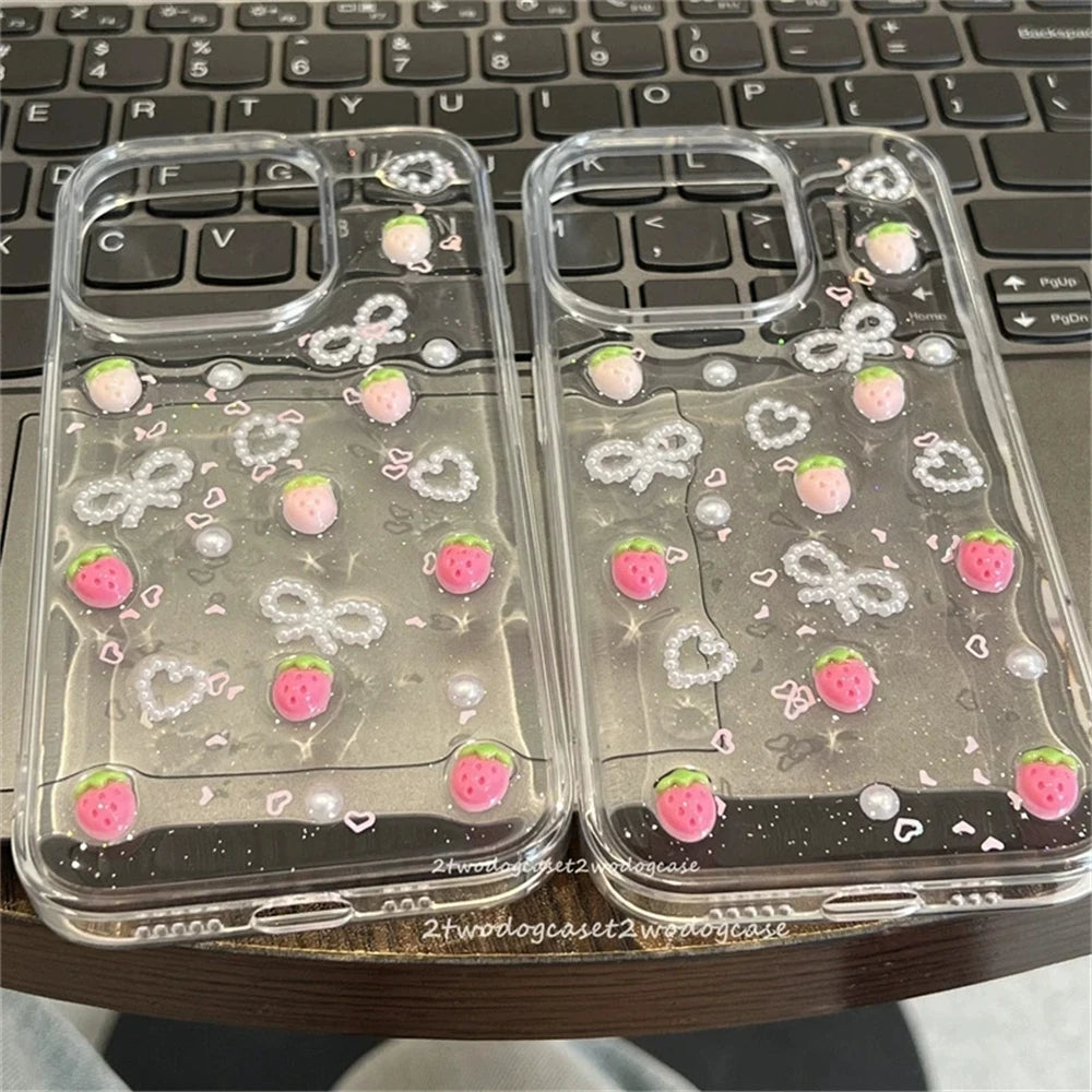 Strawberry Glitter Case For iphone