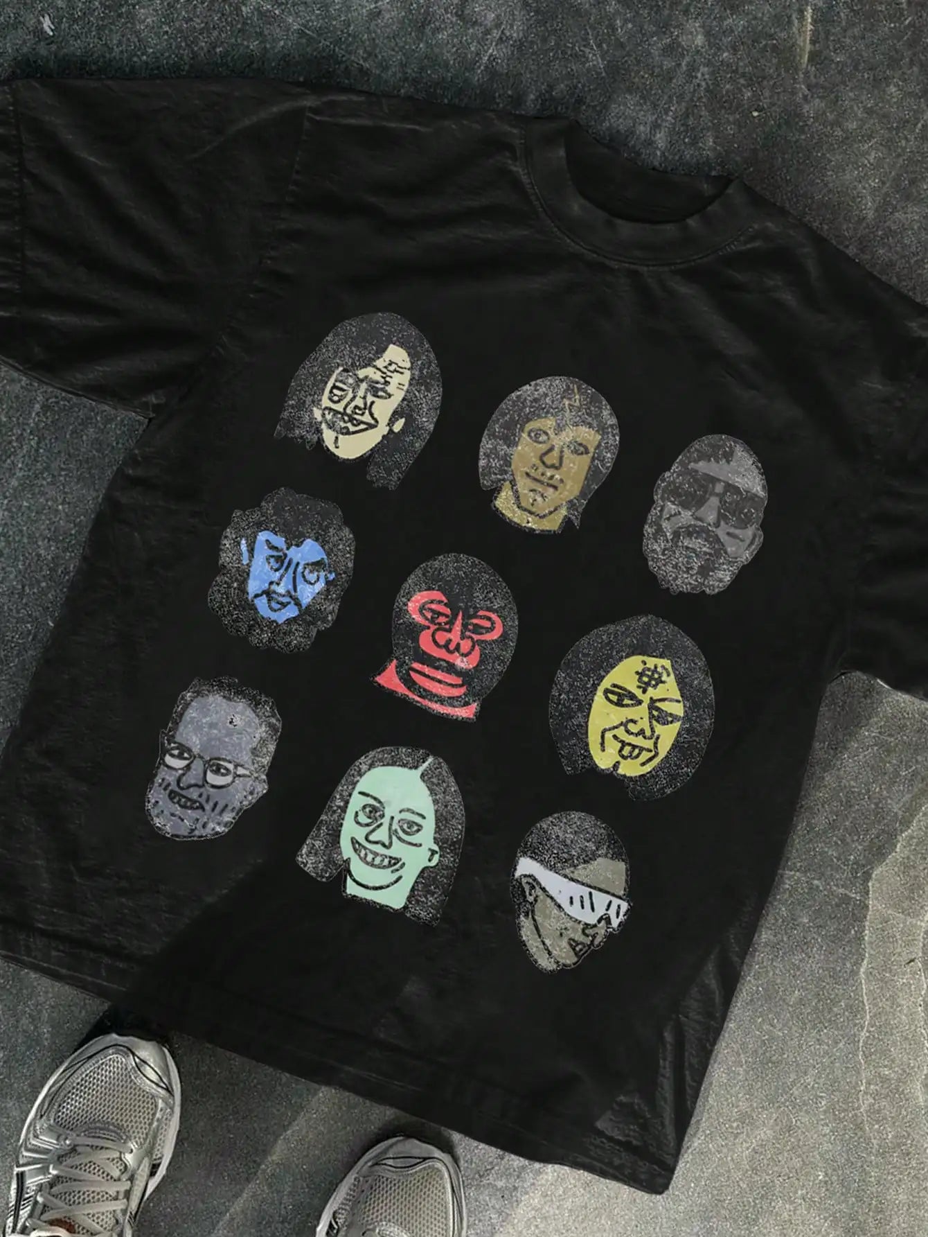 Abstract Faces Graphic Tee