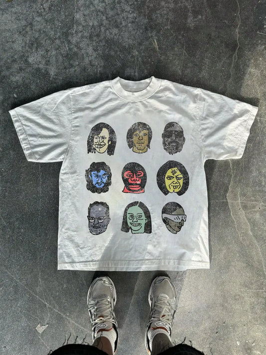 Abstract Faces Graphic Tee