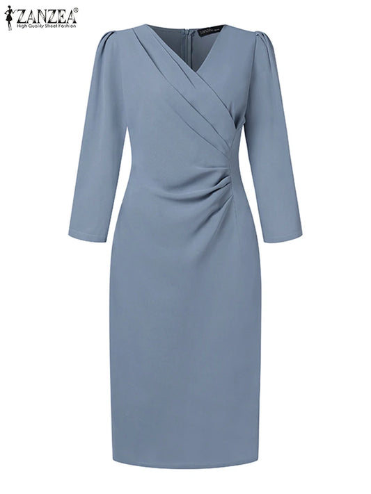 Elegant Draped Midi Dress