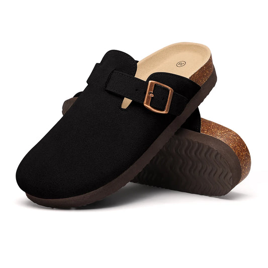 Suede Black Clogs for Women