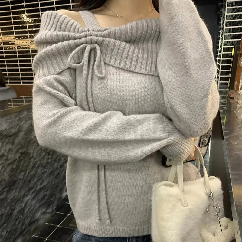 Off-Shoulder Knit Sweater