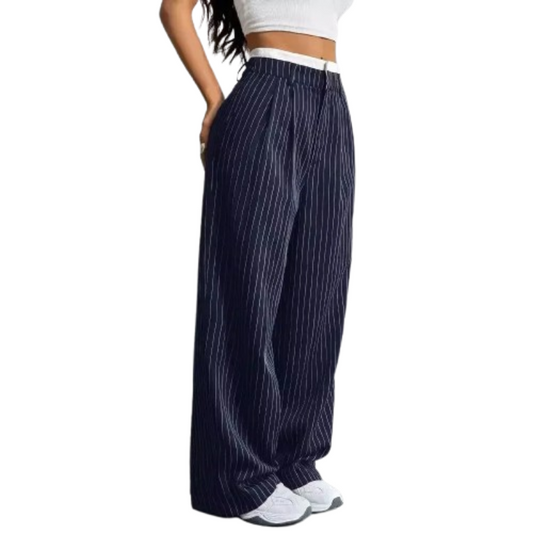 Pinstripe Wide-leg Pants