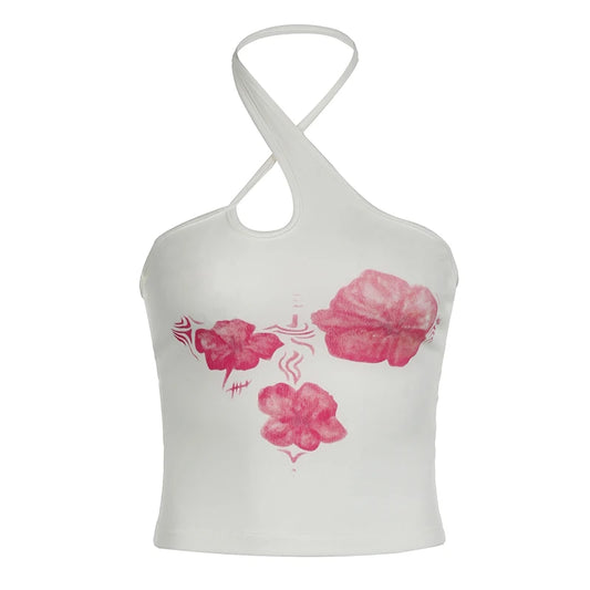Asymmetrical Halter Crop Top