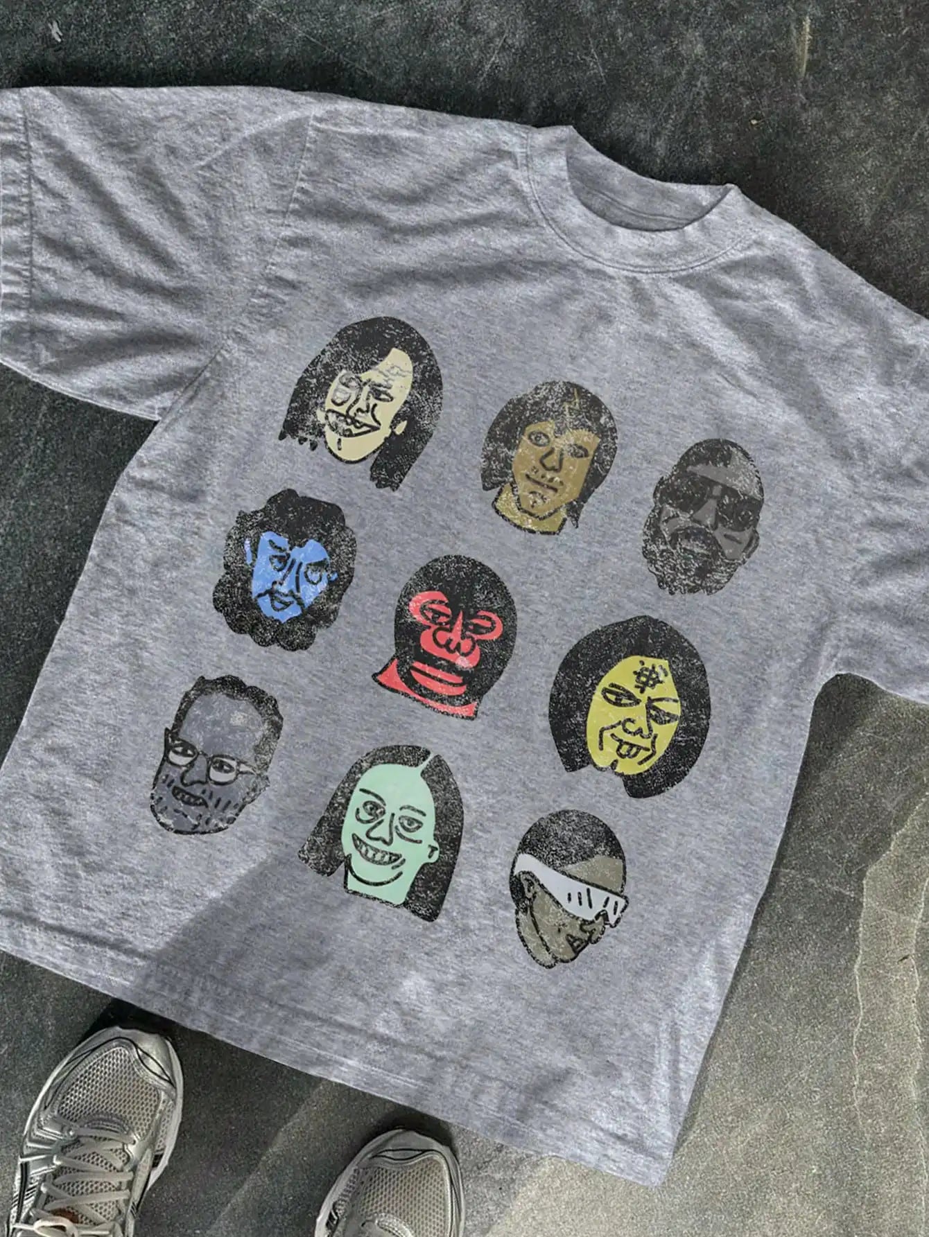 Abstract Faces Graphic Tee