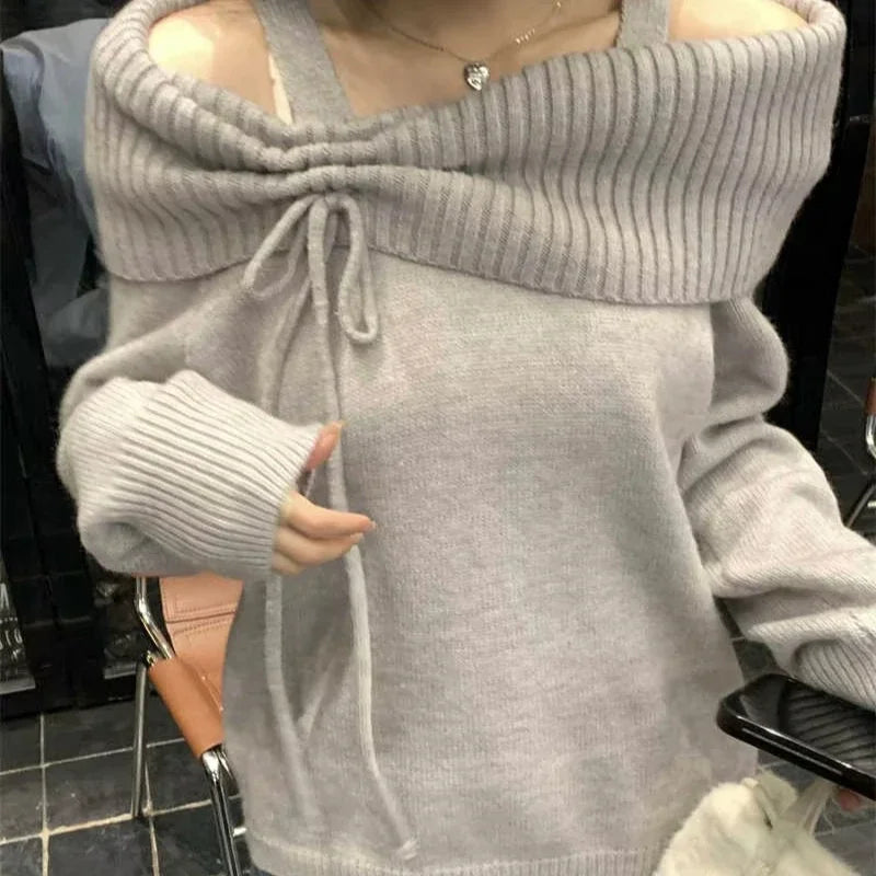 Off-Shoulder Knit Sweater