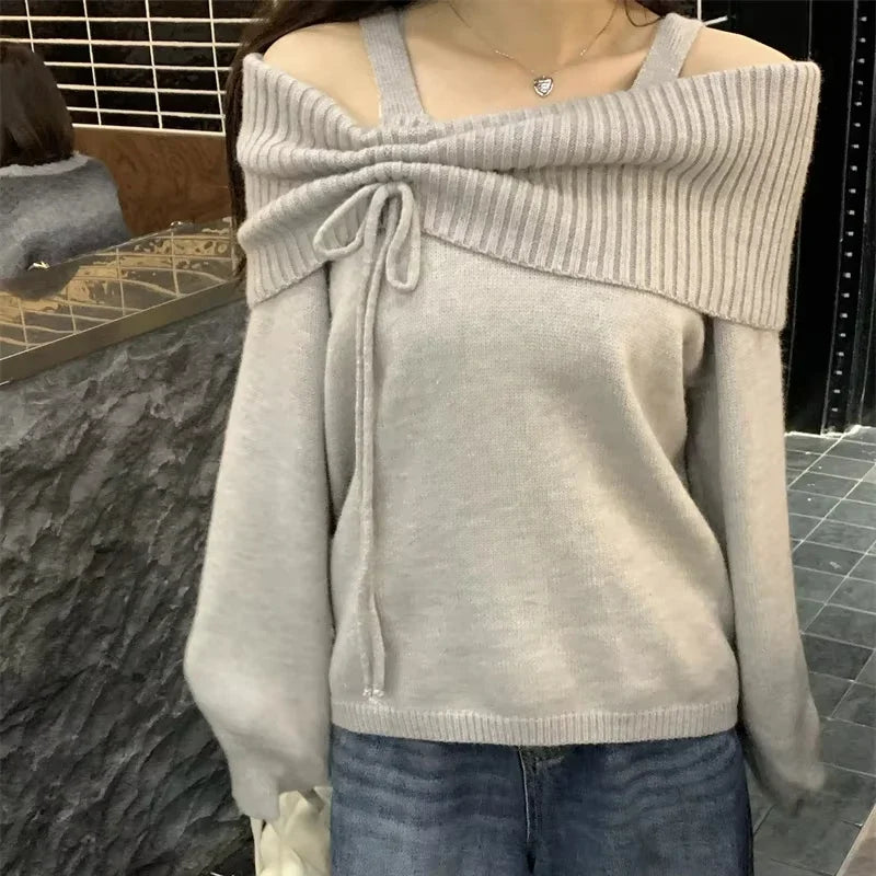 Off-Shoulder Knit Sweater