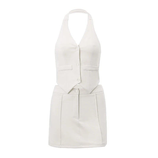 V-neck Sleeveless Suit