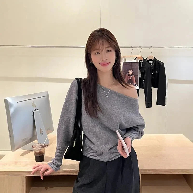 Off Shoulder Knitted Sweater