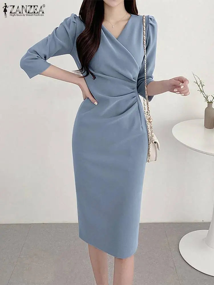 Elegant Draped Midi Dress