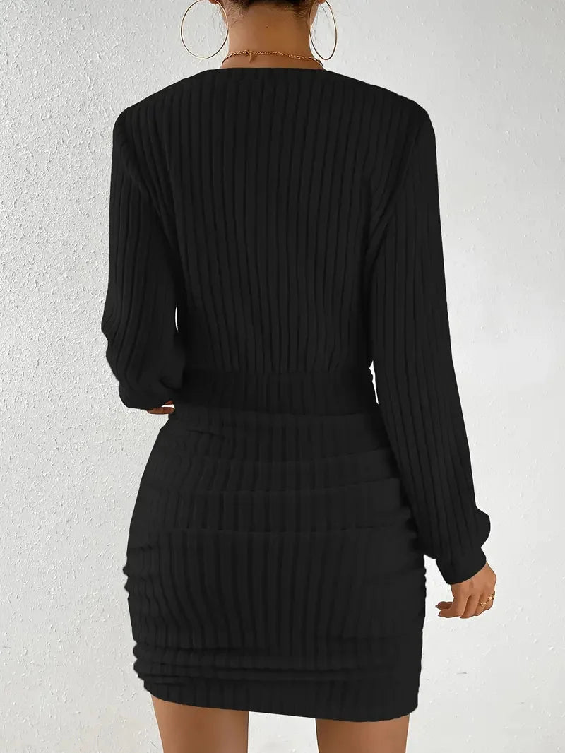 Ribbed Knit Bodycon Sweater Dress