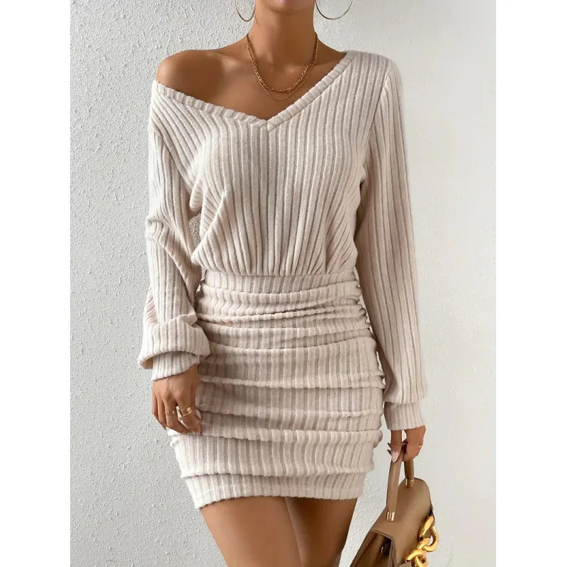 Ribbed Knit Bodycon Sweater Dress